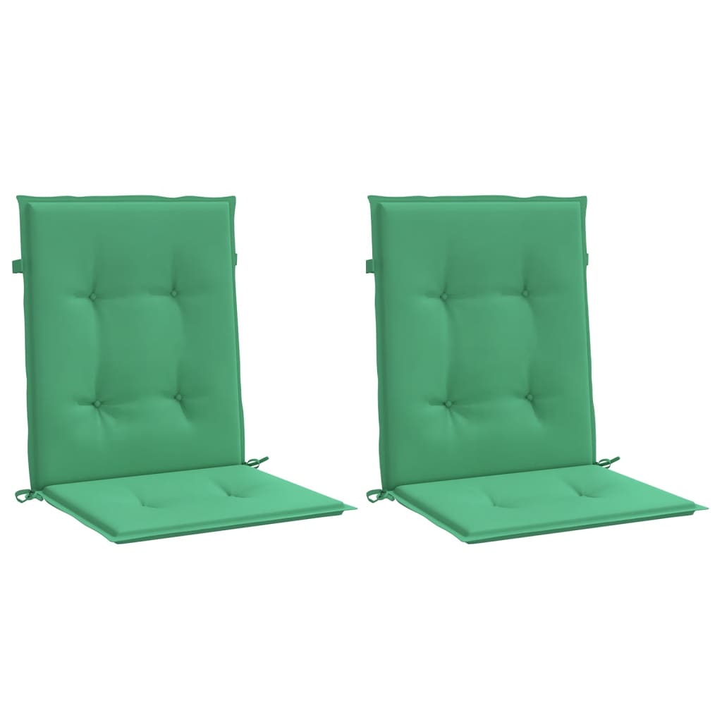 Coussins de chaise de jardin vidaxl bas arrière 2 st 100x50x3 cm oxford tissu vert