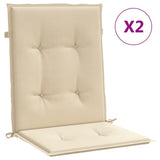 Coussins de chaise de jardin vidaxl bas arrière 2 st 100x50x3 cm oxford tissu beige - afbeelding 2