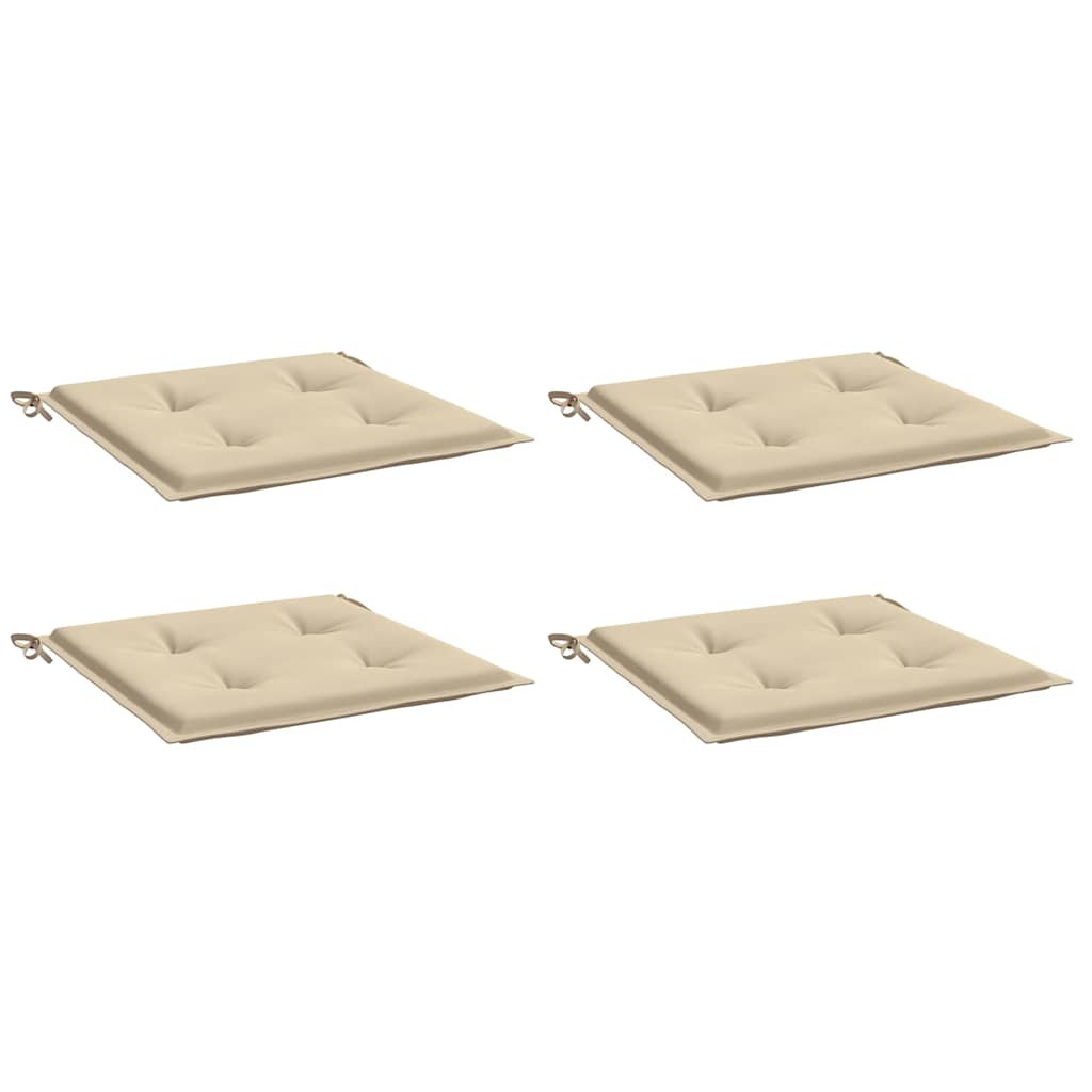Coussins de chaise de jardin vidaxl 4 pcs 40x40x3 cm oxford tissu beige