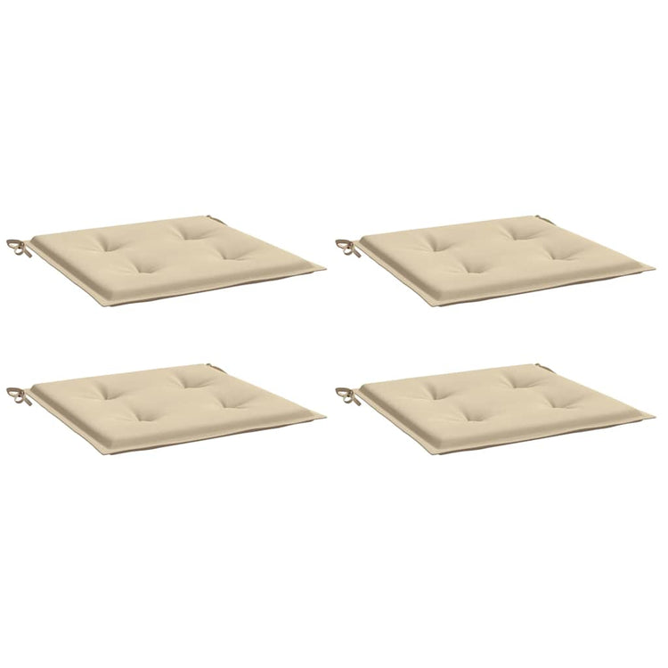 Coussins de chaise de jardin vidaxl 4 pcs 40x40x3 cm oxford tissu beige