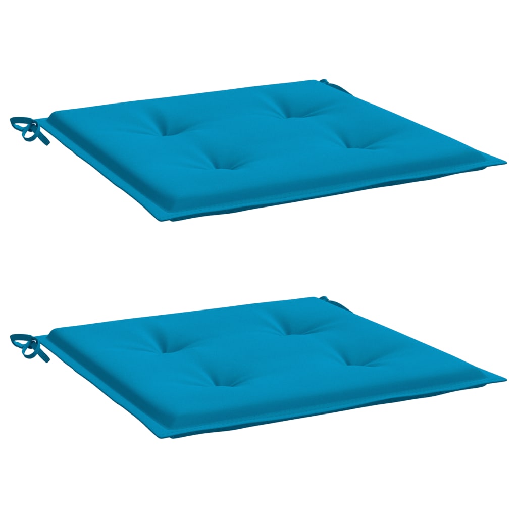 Coussins de chaise de jardin vidaxl 2 st 50x50x3 cm tissu bleu