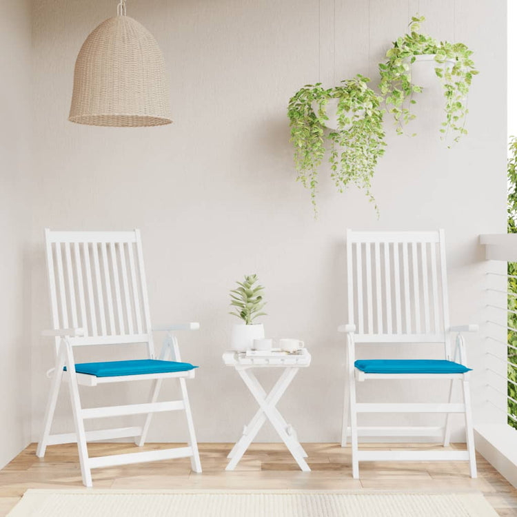 Coussins de chaise de jardin vidaxl 2 st 50x50x3 cm tissu bleu