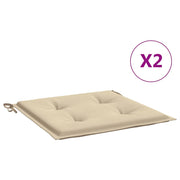 Coussins de chaise de jardin vidaxl 2 st 50x50x3 cm oxford tissu beige - afbeelding 2