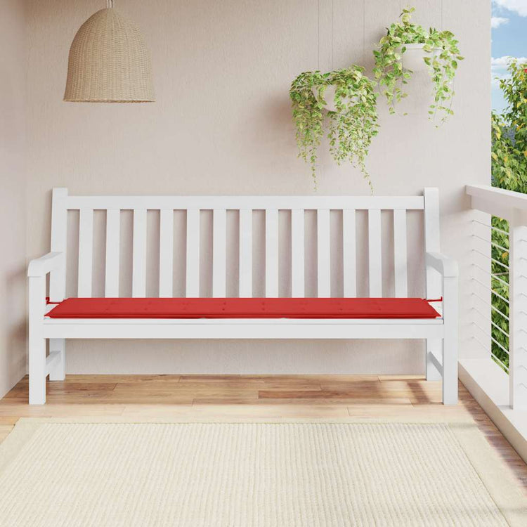 Vidaxl jardin banc coussin 200x50x3 cm oxford tissu rouge