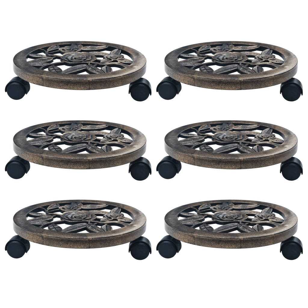 Vidaxl Plant Trolleys 6 pcs 30 cm Bronze en plastique colorés