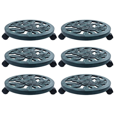Vidaxl Plant Trolleys 6 PCS 38 cm Green en plastique