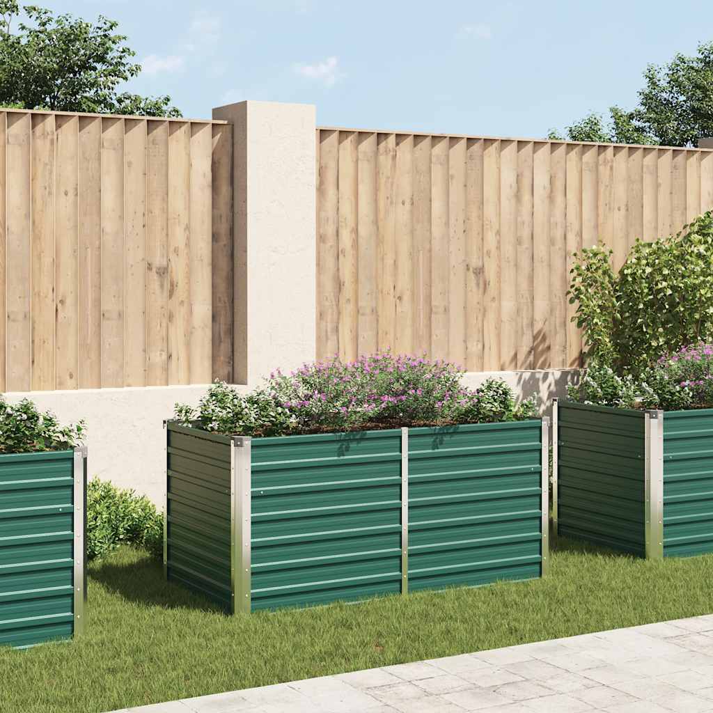 Vidaxl Planter surélevé 160x80x77 cm en acier galvanisé vert
