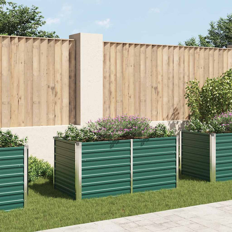 Vidaxl Planter surélevé 160x80x77 cm en acier galvanisé vert