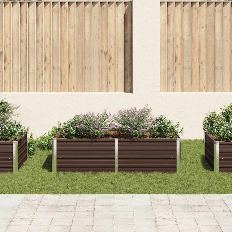 Vidaxl Planter surélevé 160x80x45 cm en acier galvanisé marron en acier