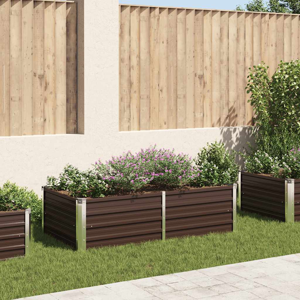 Vidaxl Planter surélevé 160x80x45 cm en acier galvanisé marron en acier