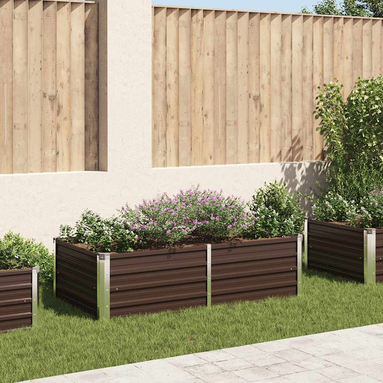 Vidaxl Planter surélevé 160x80x45 cm en acier galvanisé marron en acier