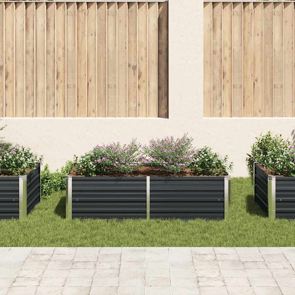 Vidaxl Planter surélevé 160x80x45 cm anthracite en acier galvanisé