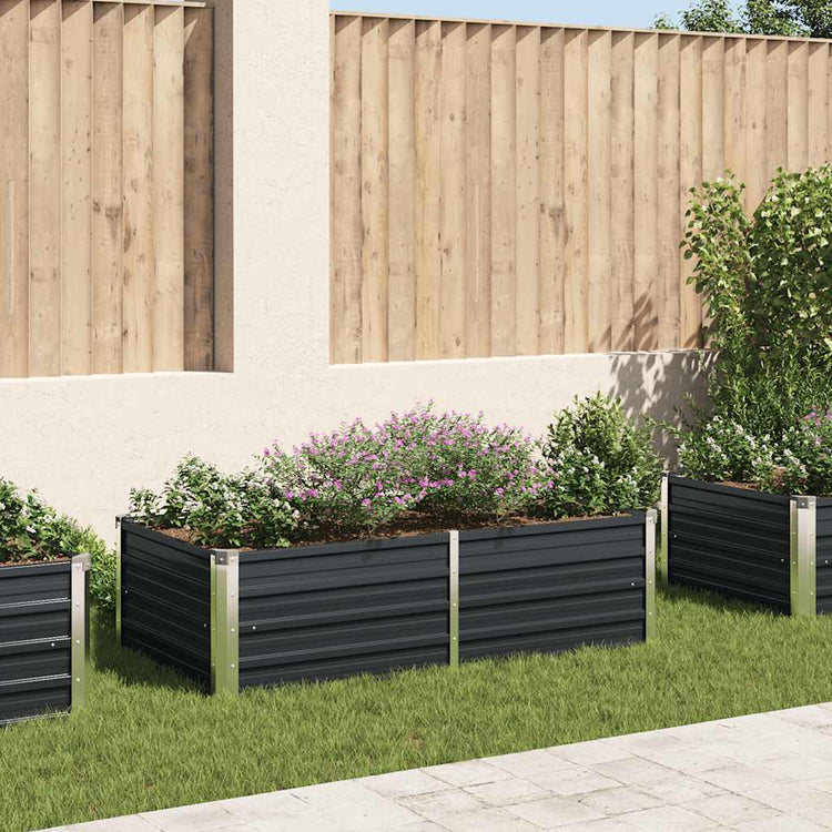 Vidaxl Planter surélevé 160x80x45 cm anthracite en acier galvanisé