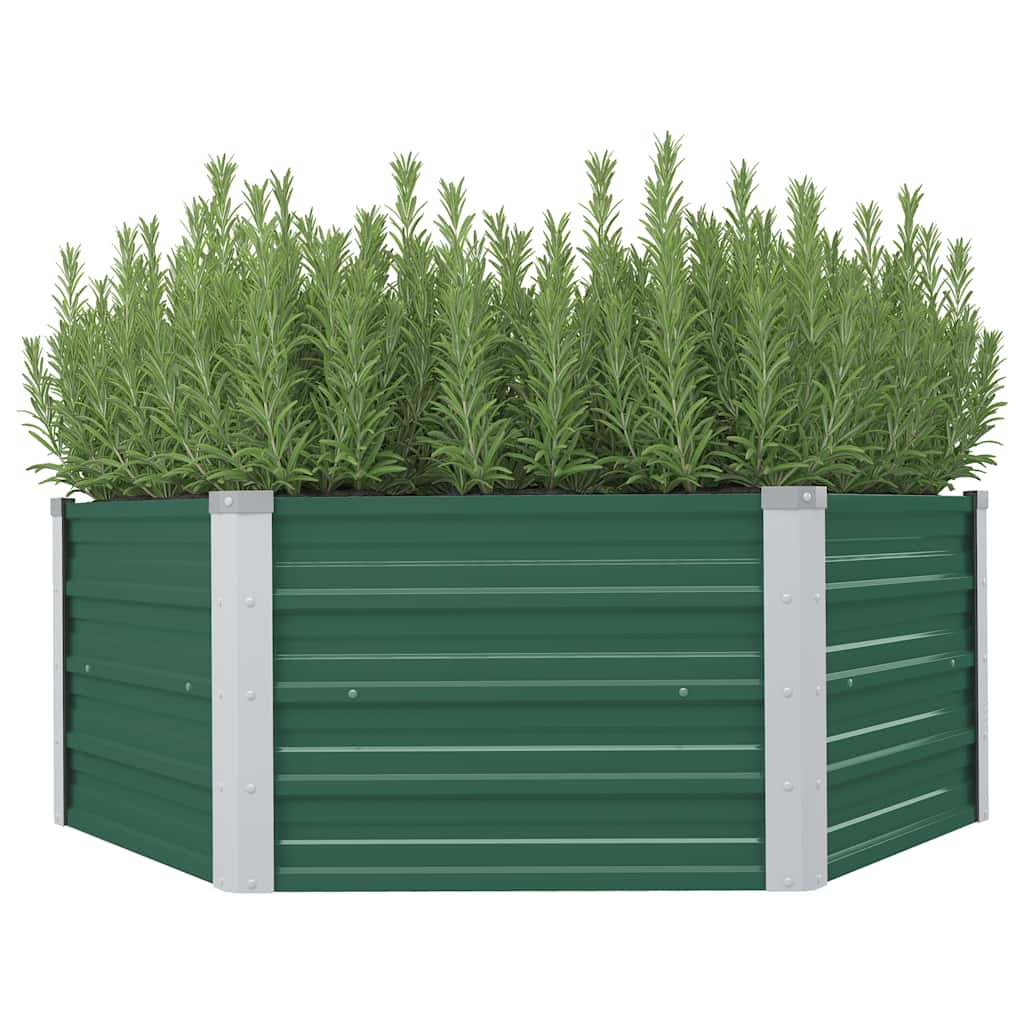 Vidaxl Planter surélevé 129x129x46 cm en acier galvanisé vert