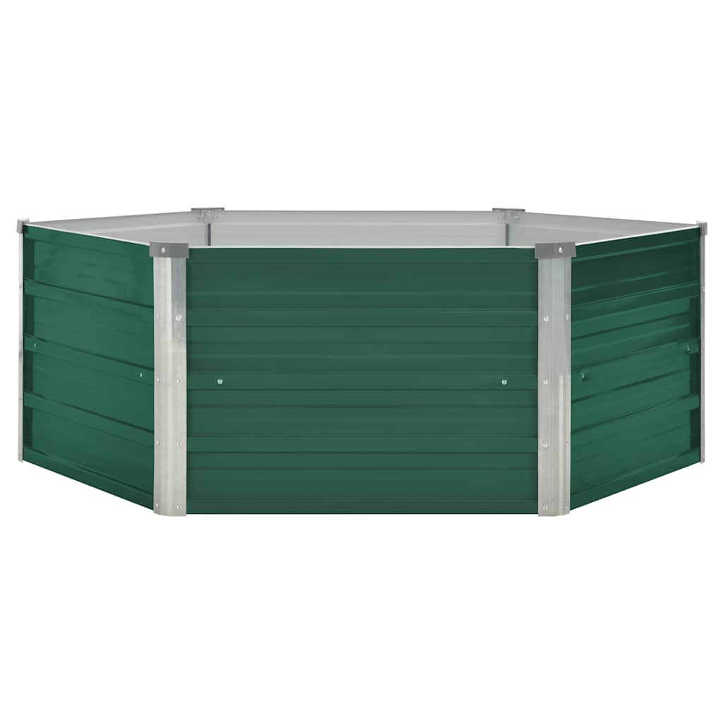Vidaxl Planter surélevé 129x129x46 cm en acier galvanisé vert