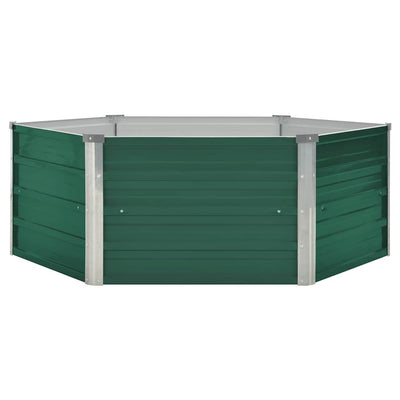 Vidaxl Planter surélevé 129x129x46 cm en acier galvanisé vert