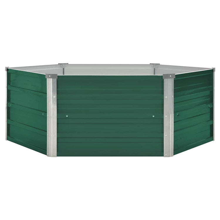Vidaxl Planter surélevé 129x129x46 cm en acier galvanisé vert