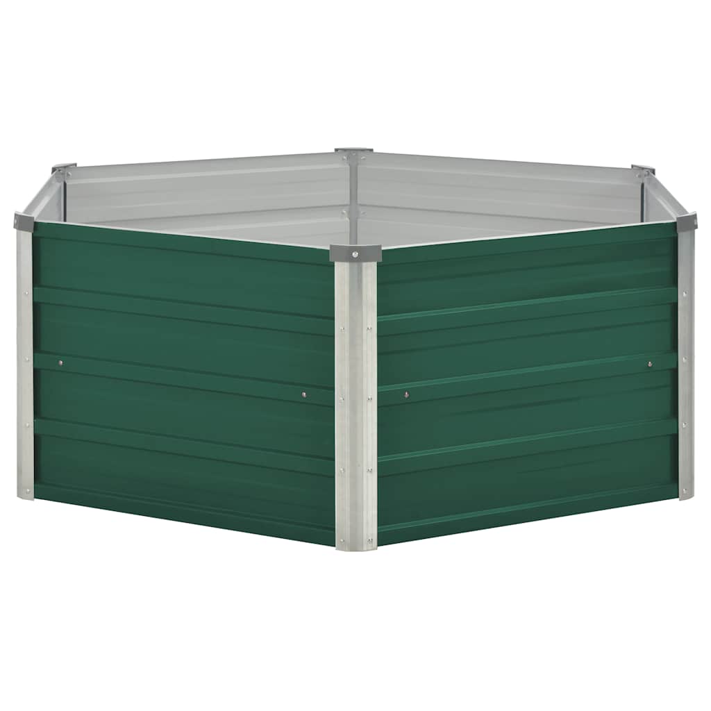 Vidaxl Planter surélevé 129x129x46 cm en acier galvanisé vert