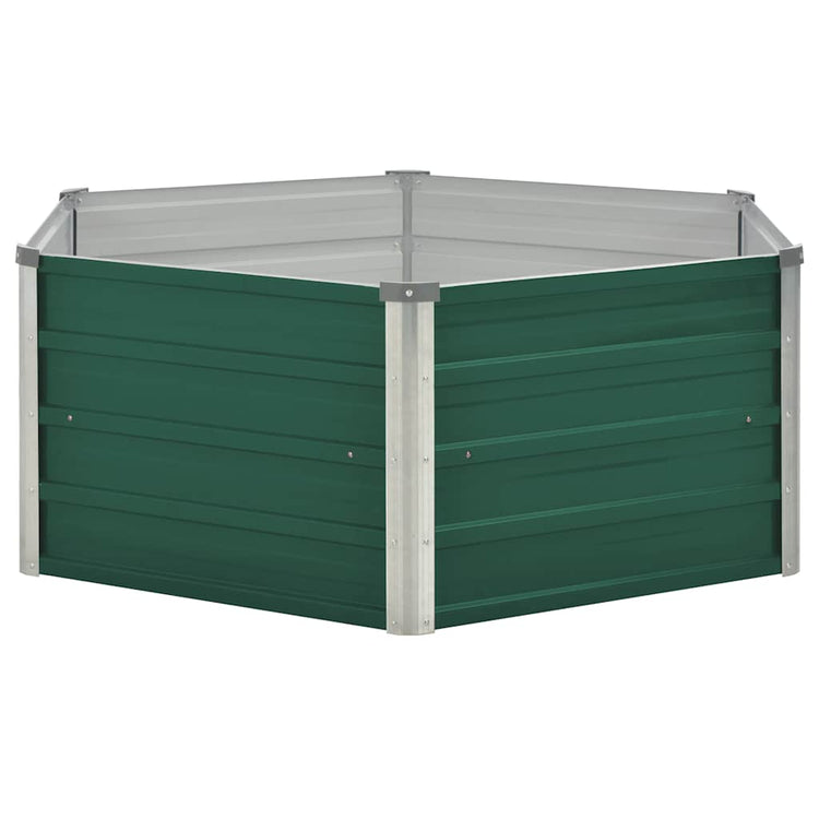 Vidaxl Planter surélevé 129x129x46 cm en acier galvanisé vert