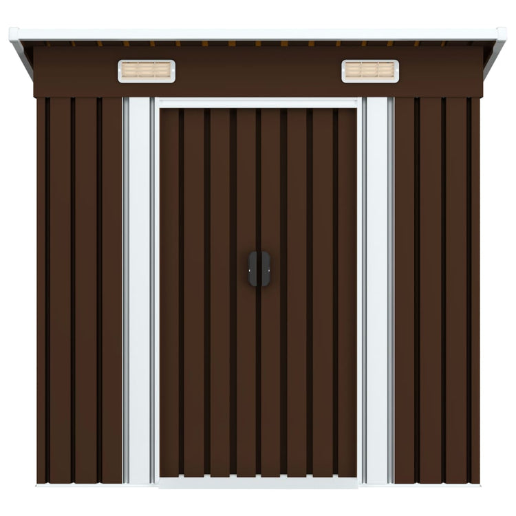 Vidaxl hangar de jardin 194x121x181 cm en acier brun