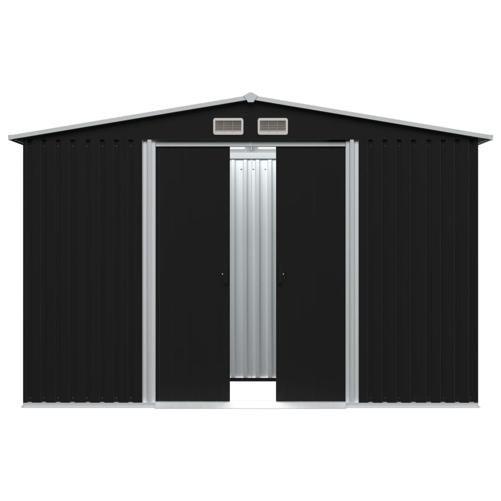 Vidaxl hangar de jardin 257x205x178 cm anthracite en acier