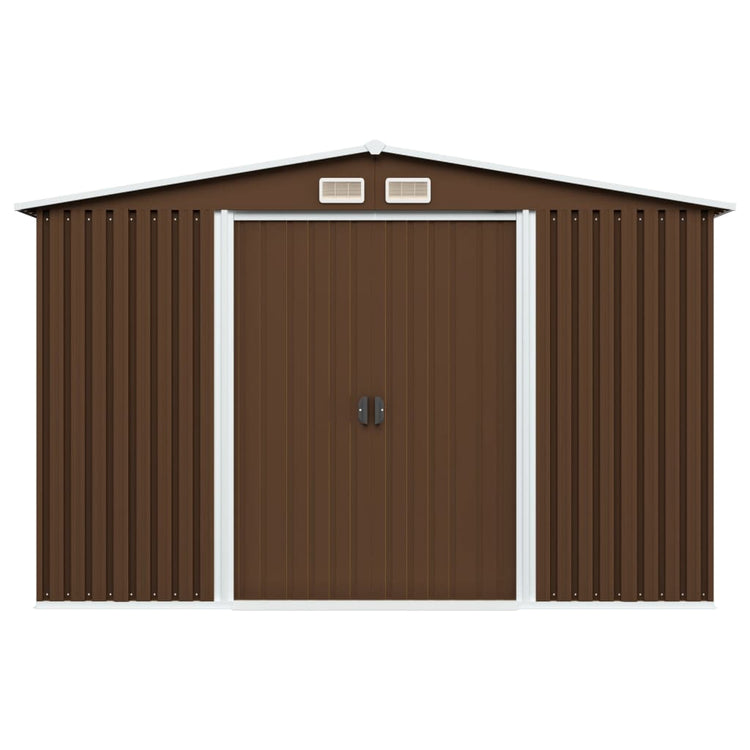 Vidaxl jardin hangar 257x205x178 cm en acier brun