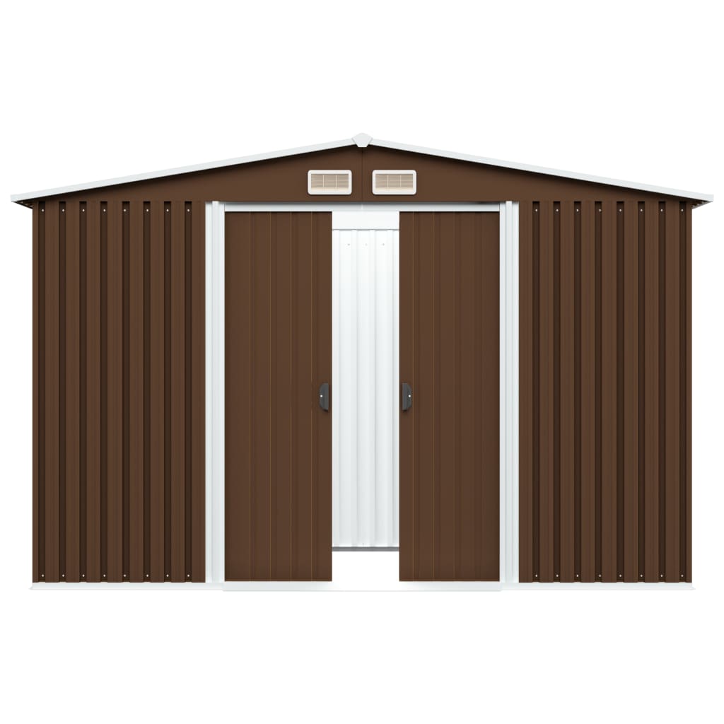 Vidaxl jardin hangar 257x205x178 cm en acier brun