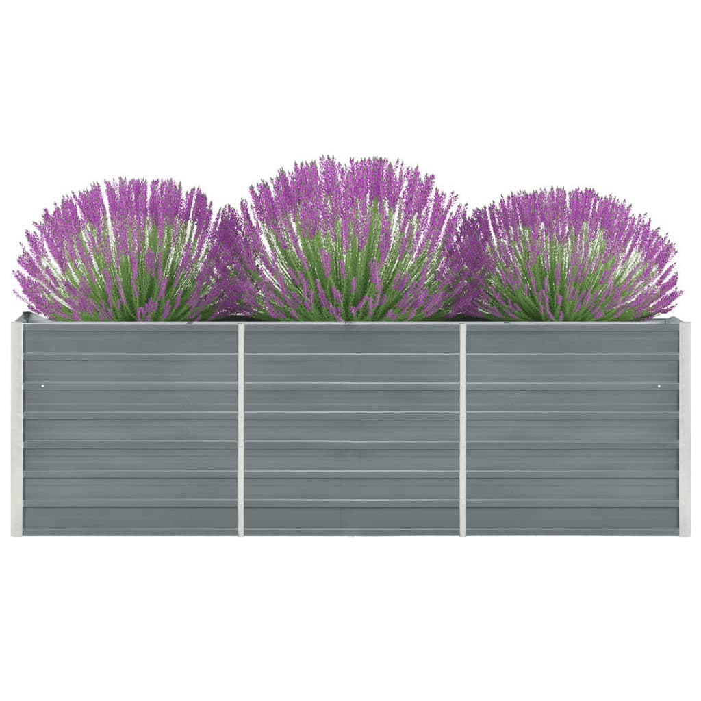 INSERT PLANTER VIDAXL 240x40x77 cm Gray en acier galvanisé