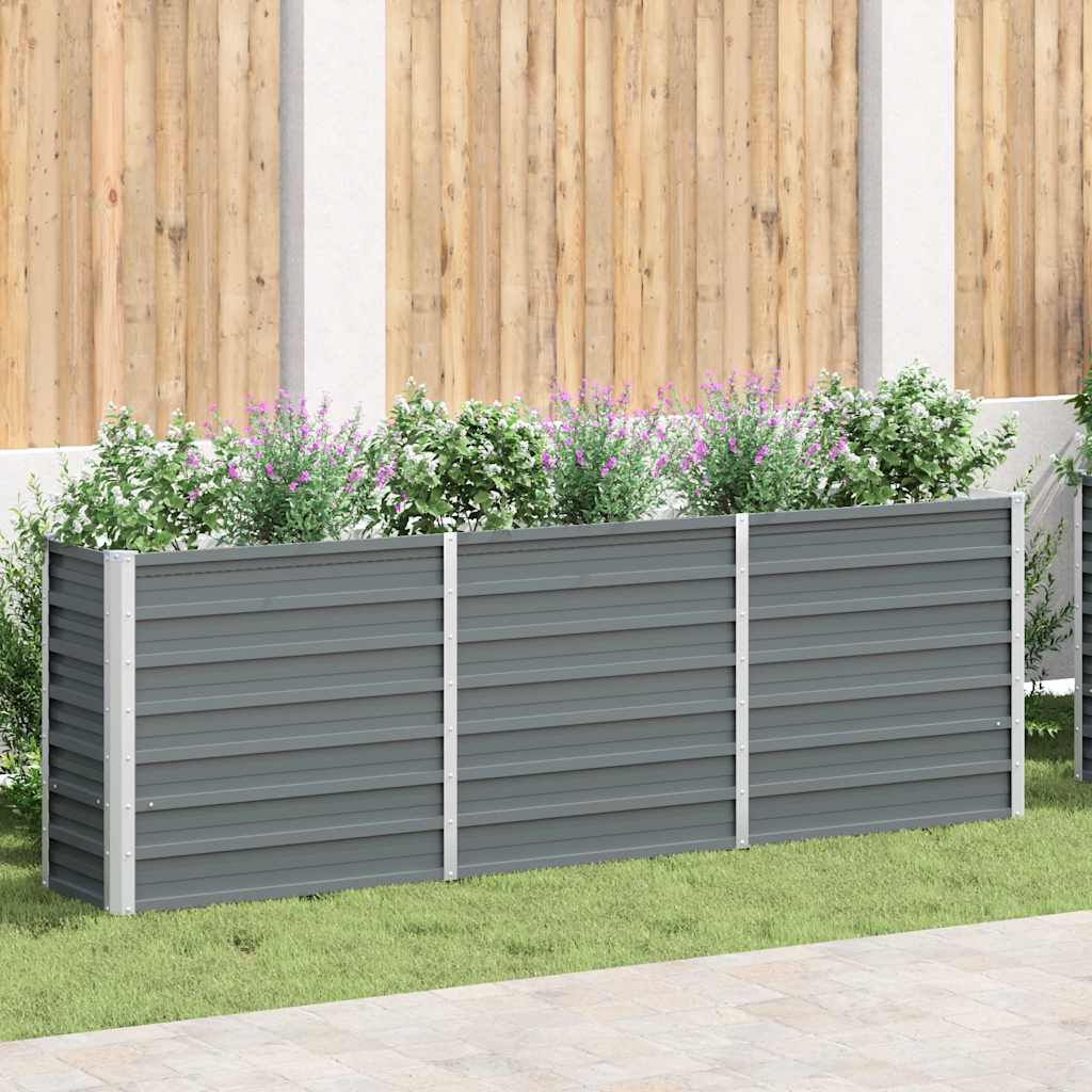 INSERT PLANTER VIDAXL 240x40x77 cm Gray en acier galvanisé