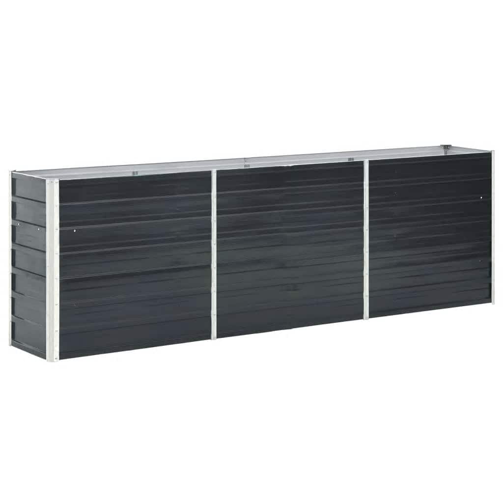 INSERT PLANTER VIDAXL 240x40x77 cm anthracite en acier galvanisé