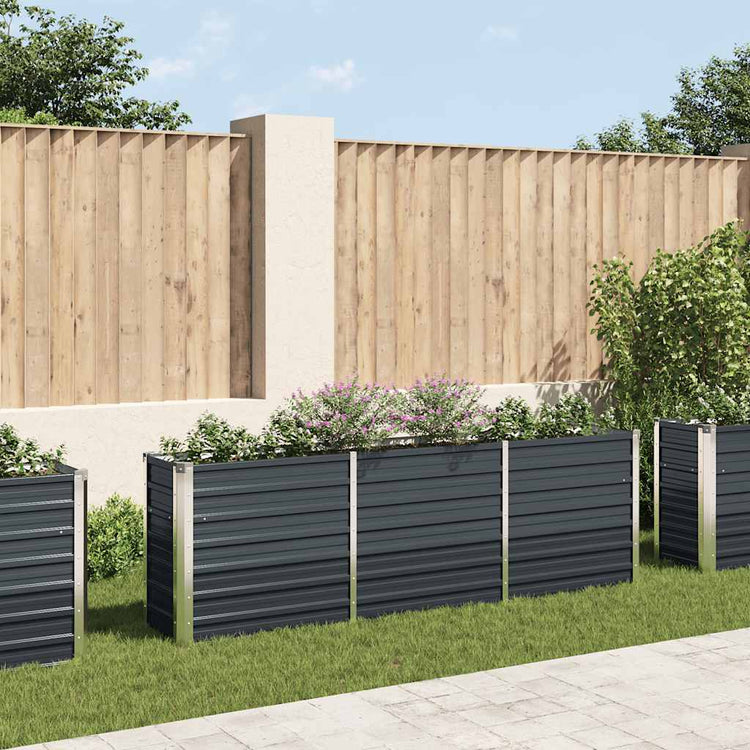 INSERT PLANTER VIDAXL 240x40x77 cm anthracite en acier galvanisé
