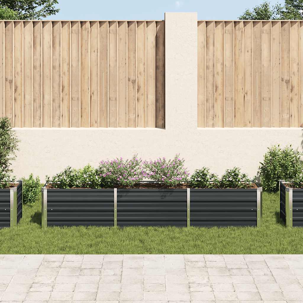 Vidaxl Planter surélevé 240x40x45 cm anthracite en acier galvanisé