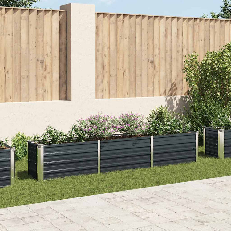 Vidaxl Planter surélevé 240x40x45 cm anthracite en acier galvanisé