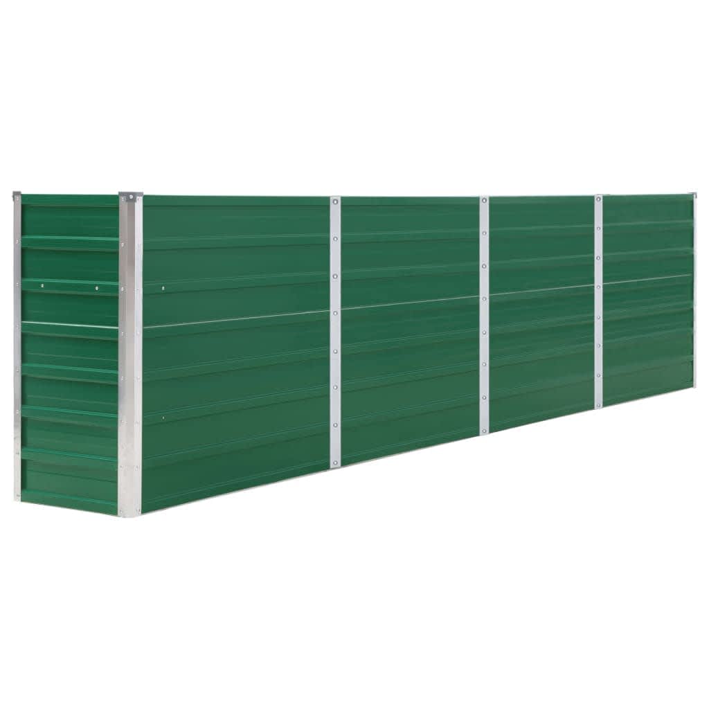 Vidaxl Planning Boîte relevée 320x40x77 cm Galvanisé en acier vert