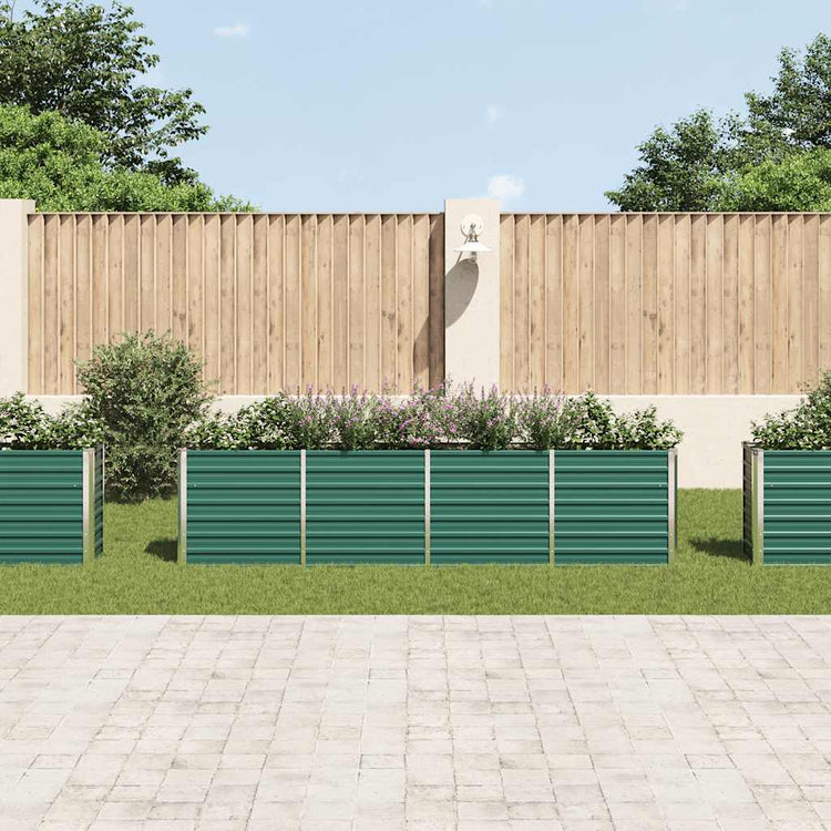 Vidaxl Planning Boîte relevée 320x40x77 cm Galvanisé en acier vert