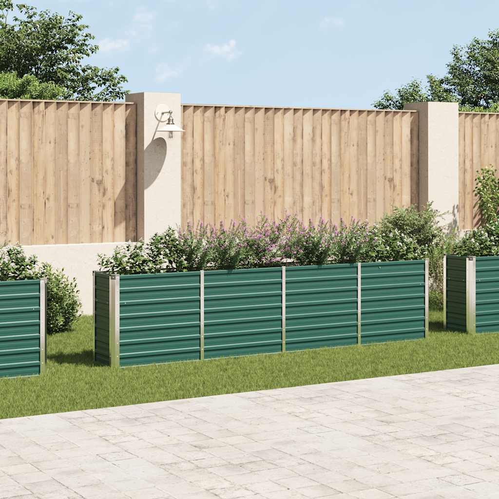Vidaxl Planning Boîte relevée 320x40x77 cm Galvanisé en acier vert