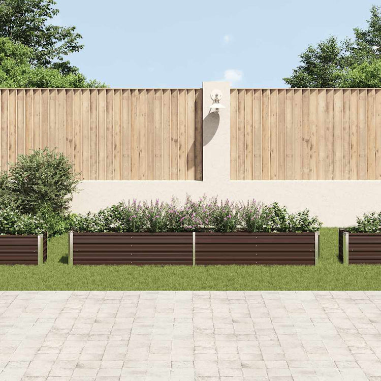 Planteur vidaxl inséré 320x40x45 cm brun en acier galvanisé