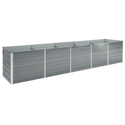 Boîte de planification Vidaxl surélevée 400x80x45 cm Gray en acier galvanisé