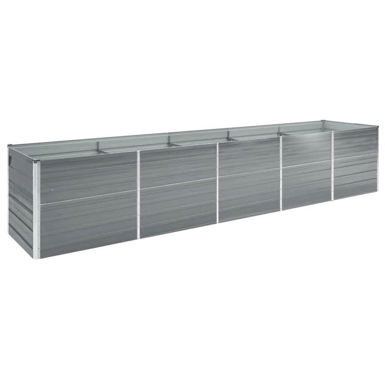Boîte de planification Vidaxl surélevée 400x80x45 cm Gray en acier galvanisé