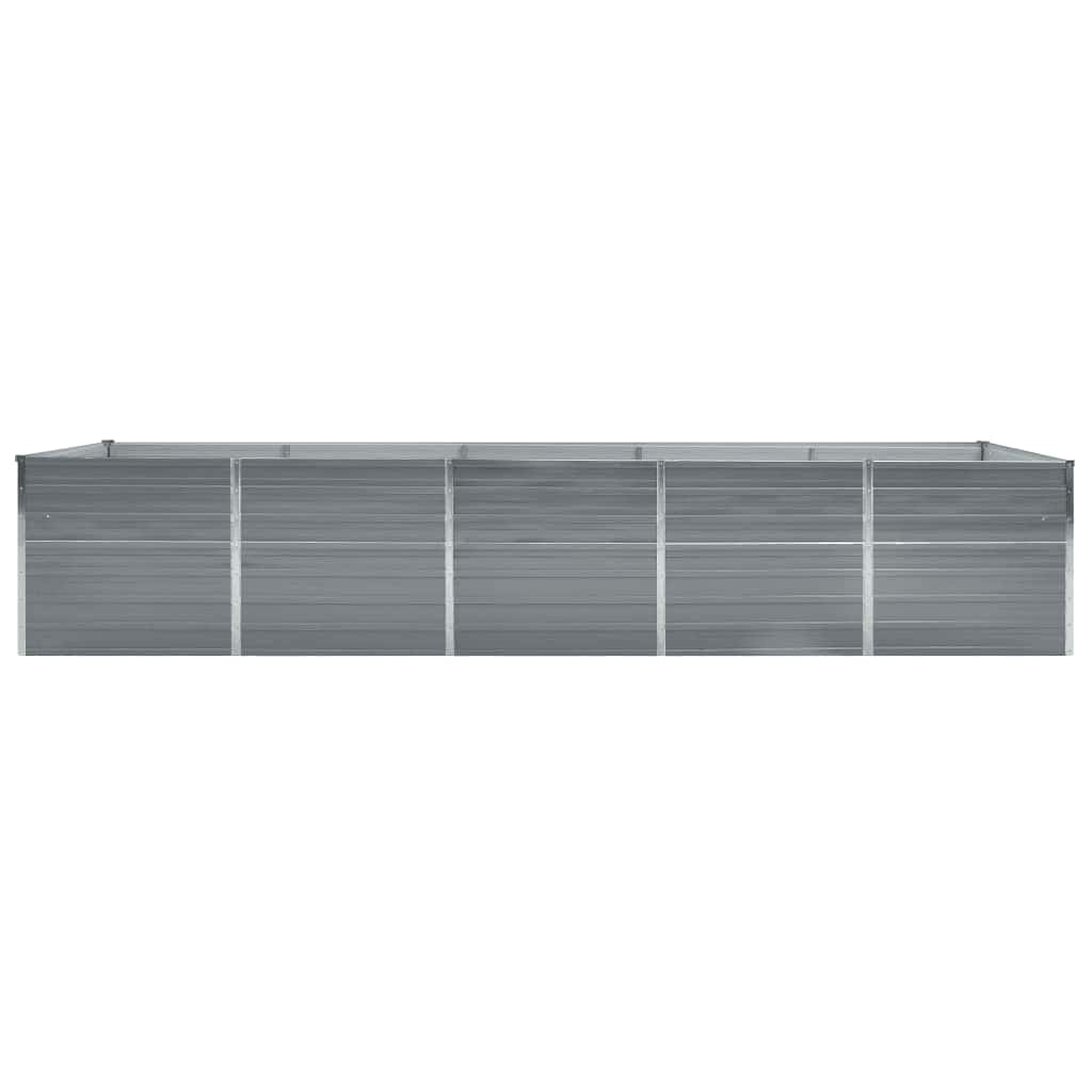 Boîte de planification Vidaxl surélevée 400x80x45 cm Gray en acier galvanisé