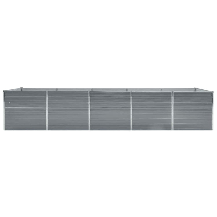 Boîte de planification Vidaxl surélevée 400x80x45 cm Gray en acier galvanisé