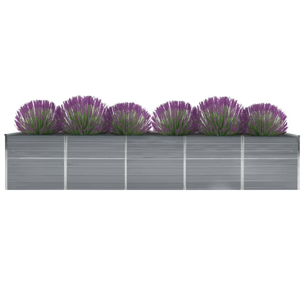 INSERT DE PLANTER VIDAXL 400x80x77 cm Gray en acier galvanisé