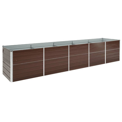 Planteur Vidaxl inséré 400x80x77 cm brun en acier galvanisé