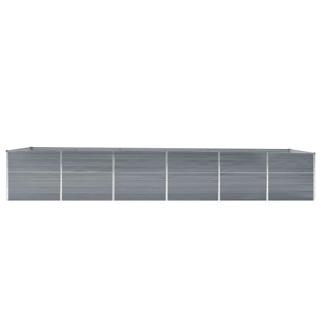Vidaxl Planter surélevé 480x80x77 cm Gray en acier galvanisé