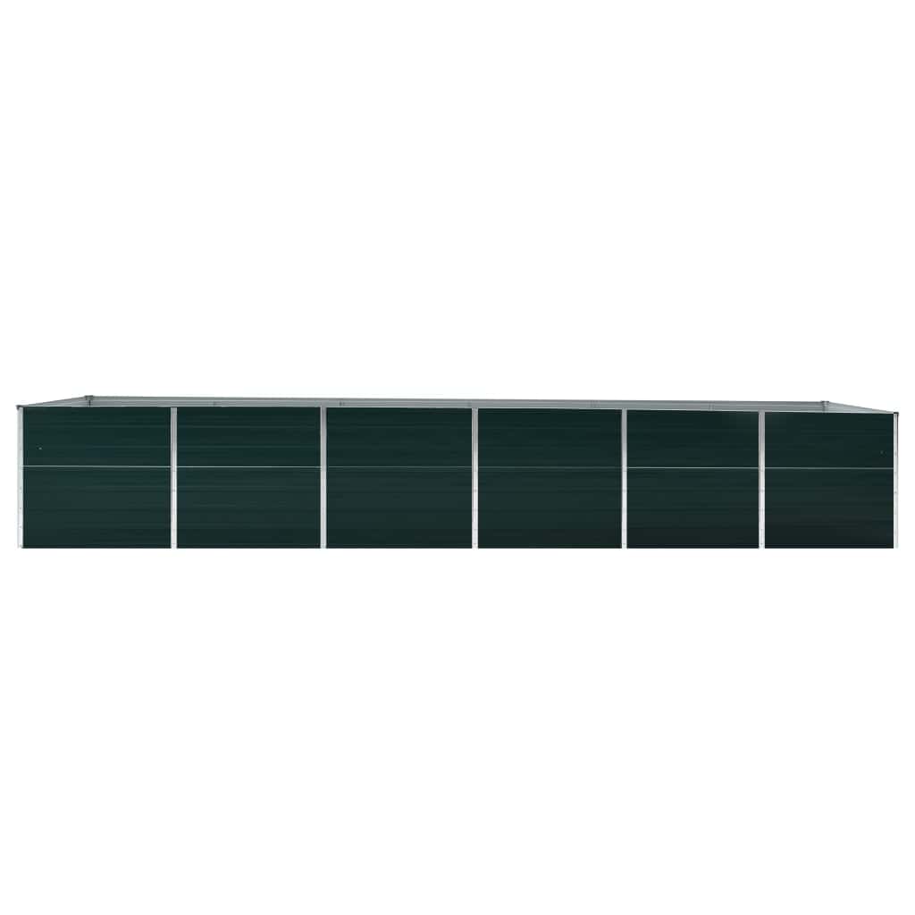 Vidaxl Planning Boîte relevée 480x80x77 cm Galvanisé en acier vert