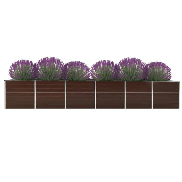 Planteur Vidaxl inséré 480x80x77 cm brun en acier galvanisé