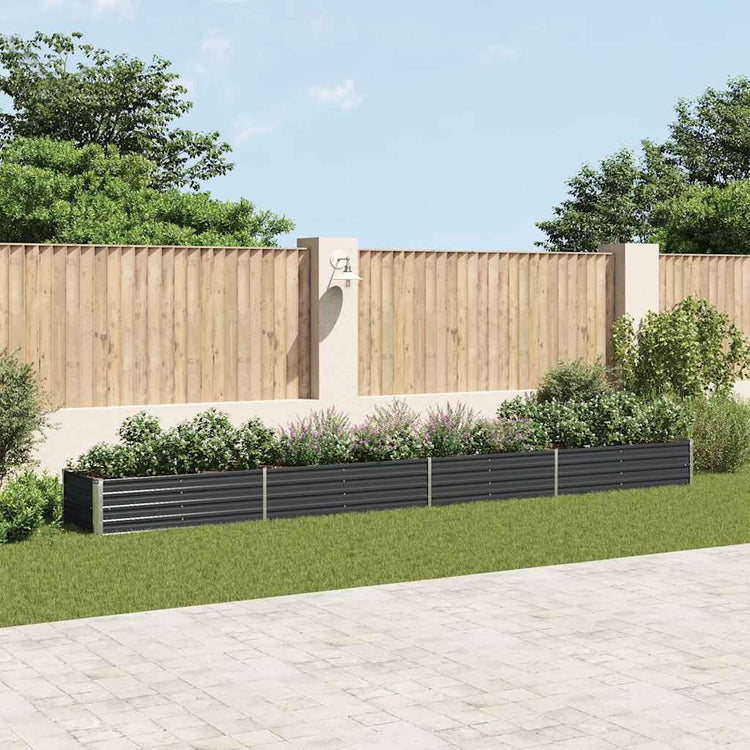 Vidaxl Planter surélevé 600x80x45 cm anthracite en acier galvanisé