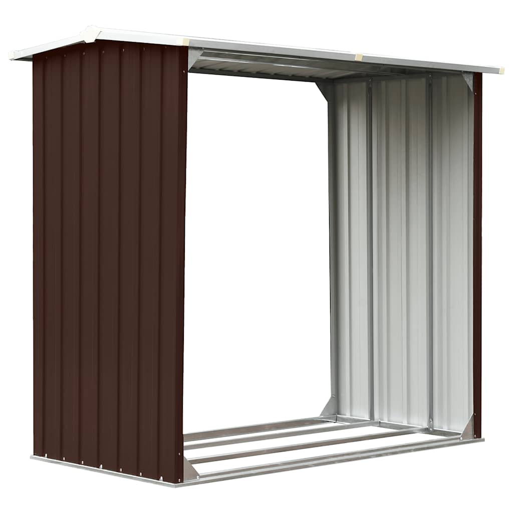 Vidaxl hangar de bois de chauffage 172x91x154 cm brun en acier galvanisé