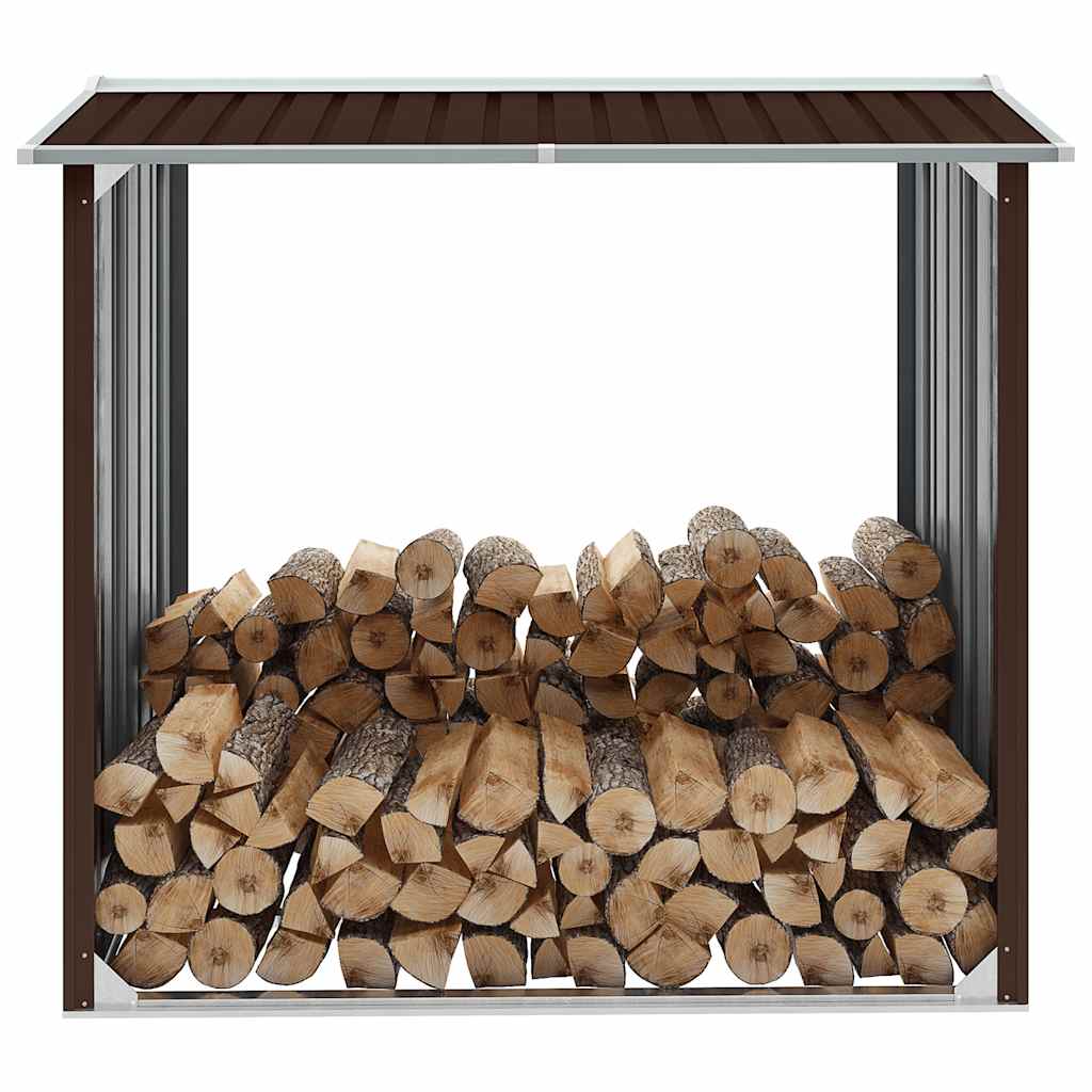 Vidaxl hangar de bois de chauffage 172x91x154 cm brun en acier galvanisé