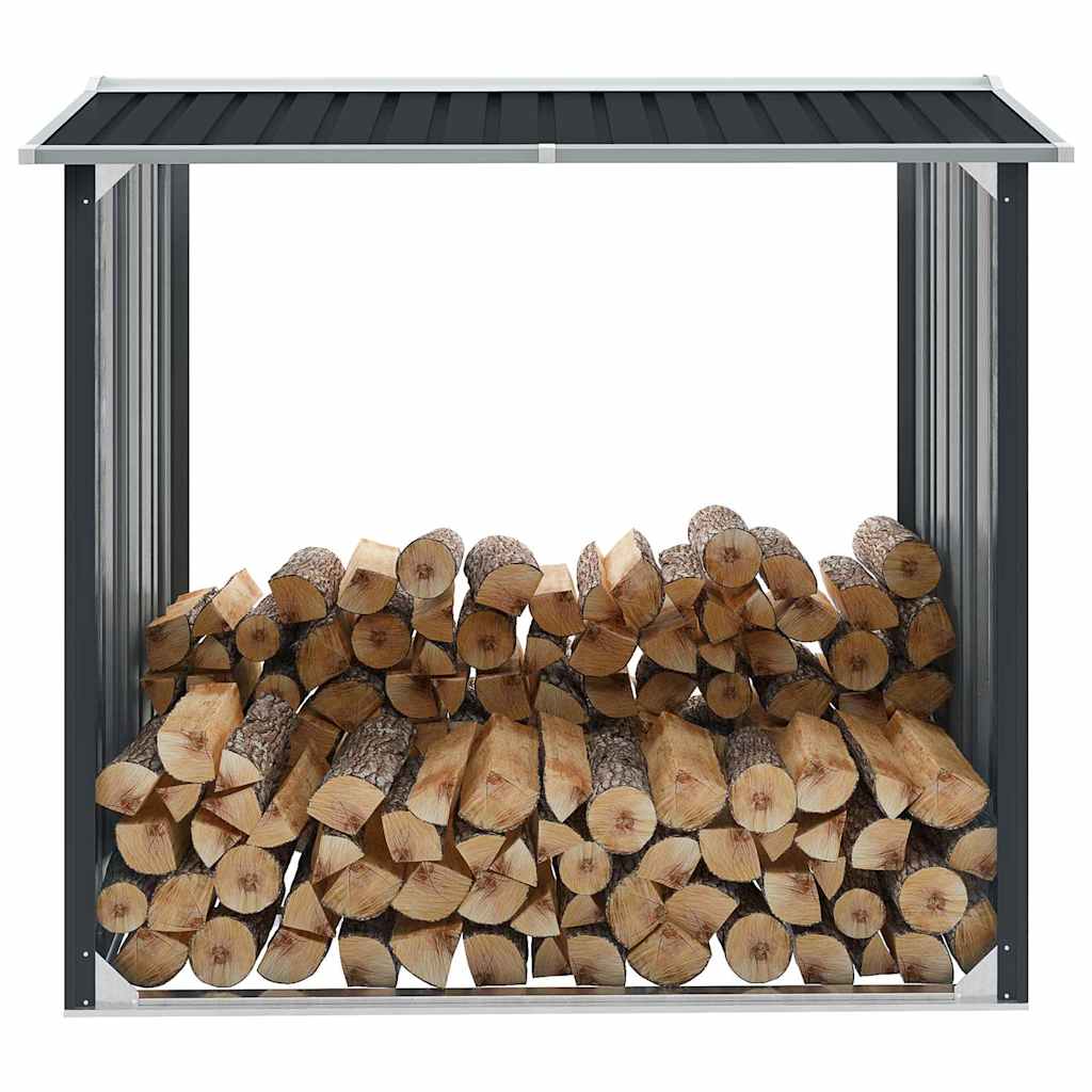 Vidaxl hangar de bois de chauffage 172x91x154 cm anthracite en acier galvanisé